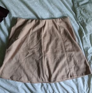 Pink suede skirt